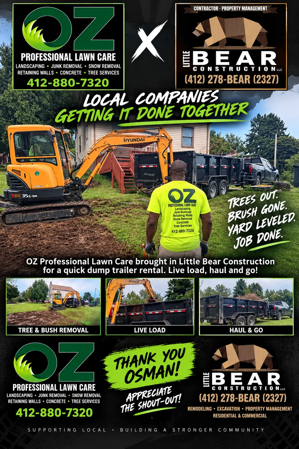Little Bear Construction working with local service partners