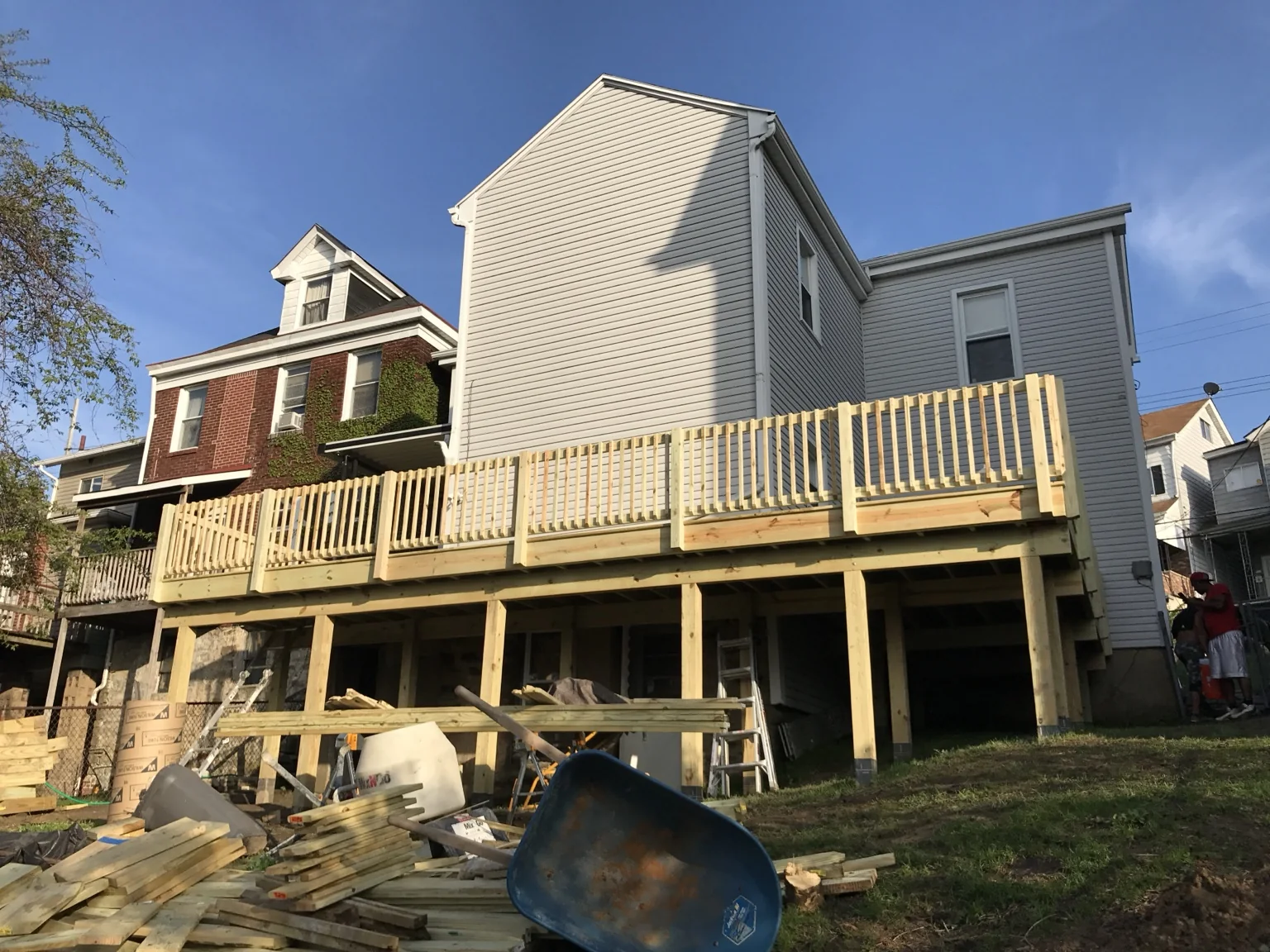 Large treated deck from another angle